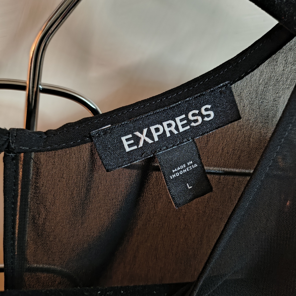 Express Black Ruffle Midi Dress - Picture 3 of 7